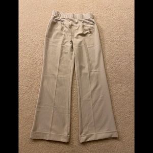 EUC.  Motherhood Maternity Cream Pinstriped Dress Pants.  Size S.